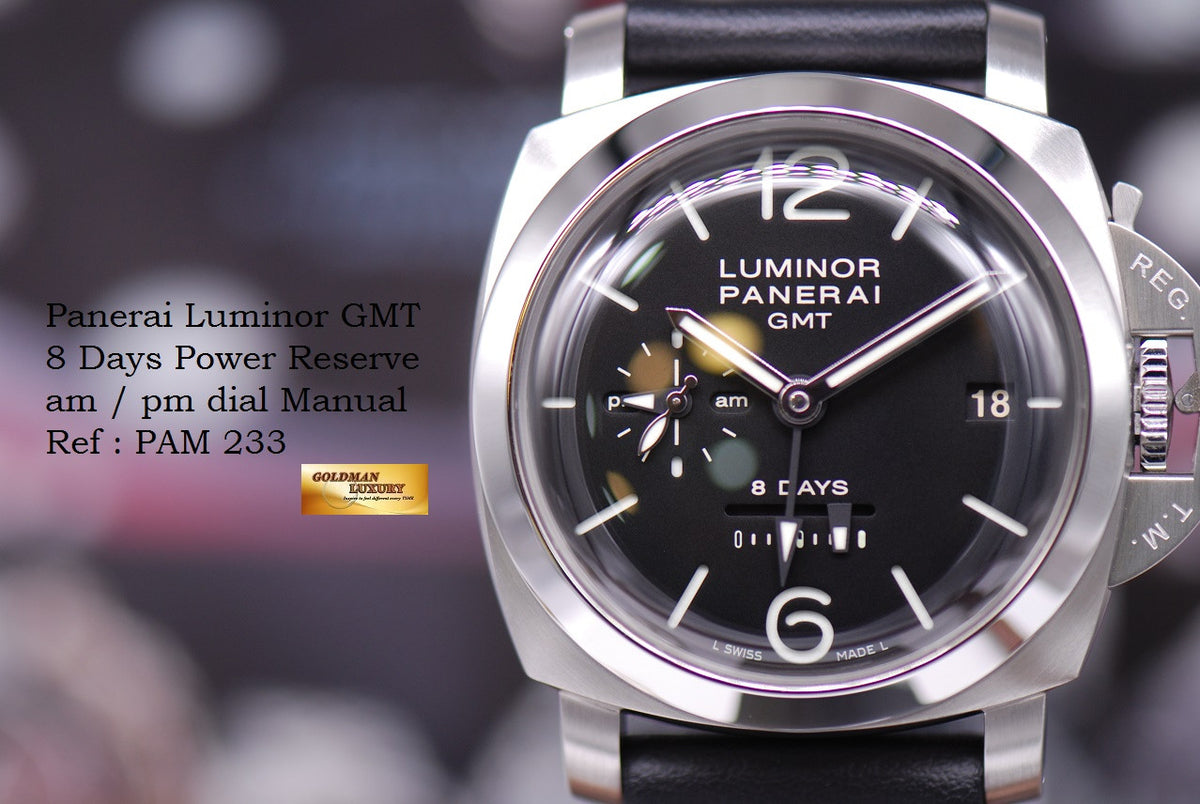 [SOLD] PANERAI LUMINOR 1950 8-DAYS GMT MANUAL am / pm DIAL PAM 233 (NEW)