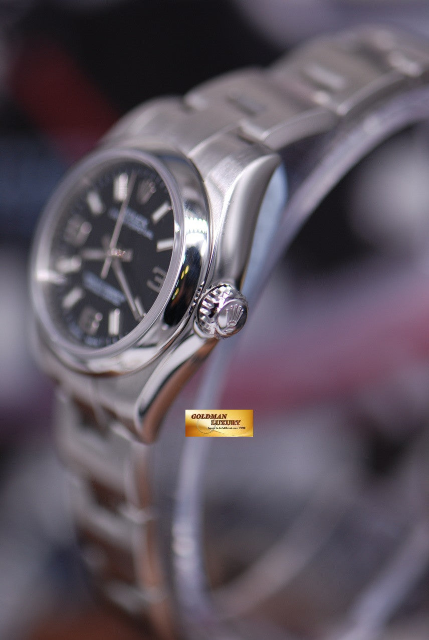 [SOLD] ROLEX OYSTER PERPETUAL 26mm LADIES BLACK 176200 (MINT)