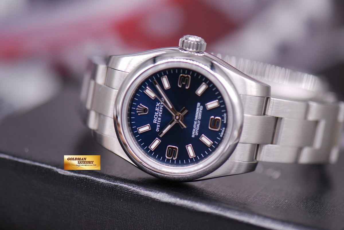 [SOLD] ROLEX OYSTER PERPETUAL 26mm LADIES BLUE 176200 (MINT)