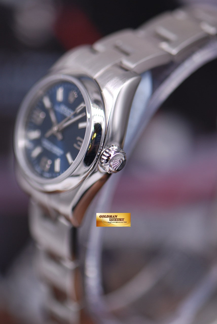 [SOLD] ROLEX OYSTER PERPETUAL 26mm LADIES BLUE 176200 (MINT)