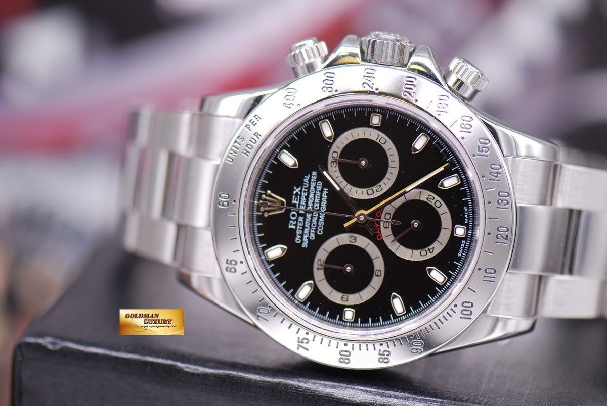 [SOLD] ROLEX OYSTER PERPETUAL DAYTONA STAINLESS STEEL CHRONOGRAPH BLACK Ref : 116520 (MINT)