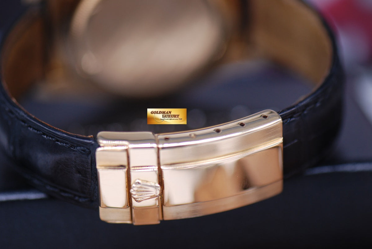 [SOLD] ROLEX OYSTER PERPETUAL DAYTONA 18K YELLOW GOLD CHRONOGRAPH DIAMOND BLACK DIAL & BEZEL Ref : 16518 (MINT)