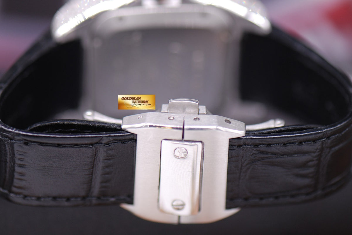 [SOLD] CARTIER SANTOS 100 MIDSIZE LADIES FULL DIAMONDS AUTOMATIC (MINT)