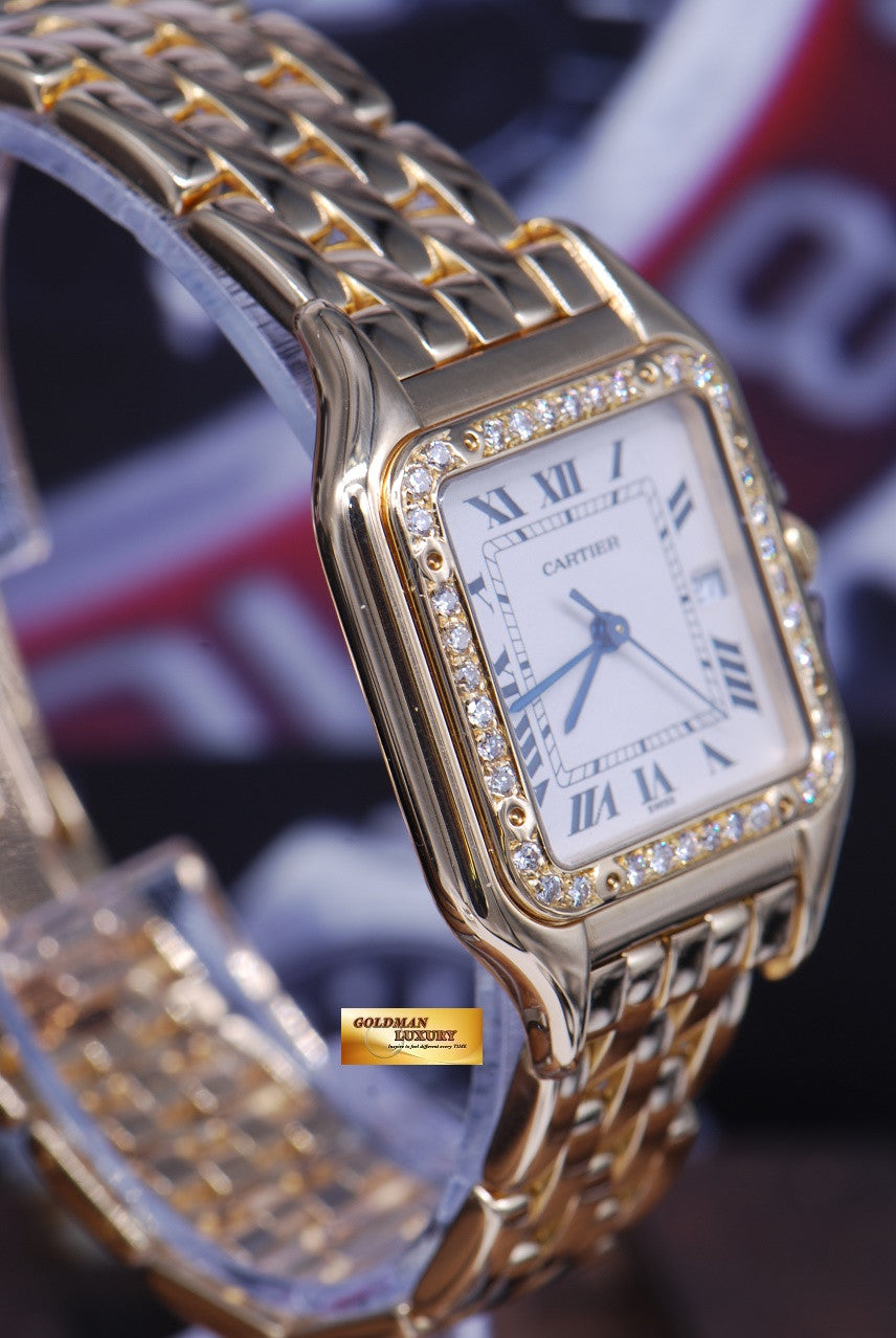 [SOLD] CARTIER PANTHERE MIDSIZE 18K YELLOW GOLD DIAMOND QUARTZ 106000M (MINT)