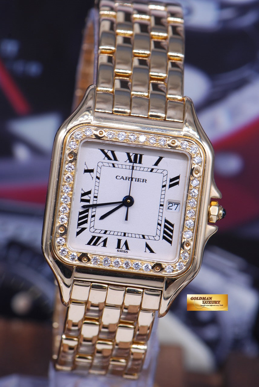 [SOLD] CARTIER PANTHERE MIDSIZE 18K YELLOW GOLD DIAMOND QUARTZ 106000M (MINT)
