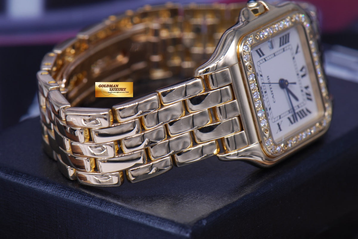 [SOLD] CARTIER PANTHERE MIDSIZE 18K YELLOW GOLD DIAMOND QUARTZ 106000M (MINT)