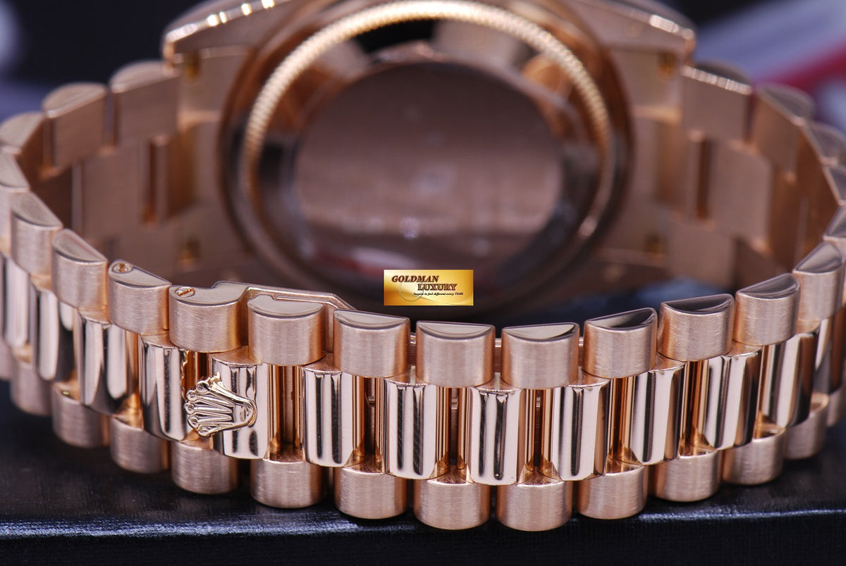 [SOLD] ROLEX OYSTER PERPETUAL DAY-DATE PRESIDENT 18K ROSE GOLD DIAMOND Ref : 118205 (MINT)