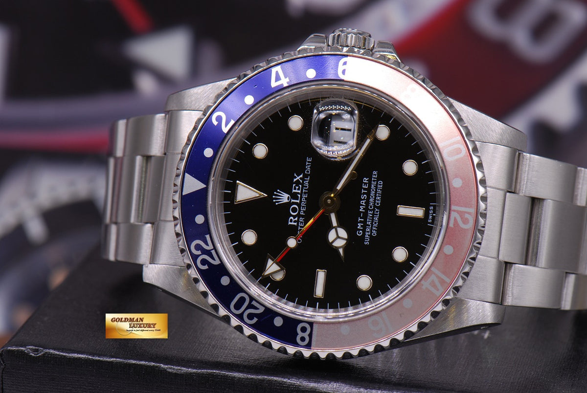 [SOLD] ROLEX OYSTER PERPETUAL GMT-MASTER FADED "PEPSI" BEZEL Ref 16700 (MINT)