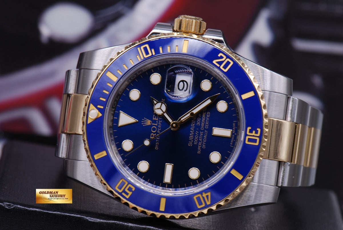[SOLD] ROLEX OYSTER PERPETUAL SUBMARINER BLUE HALF-GOLD CERAMIC Ref 116613LB (MINT)