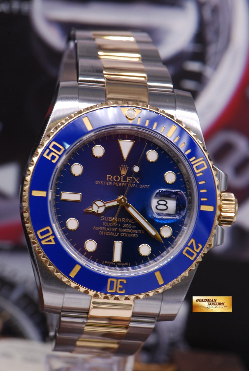 [SOLD] ROLEX OYSTER PERPETUAL SUBMARINER BLUE HALF-GOLD CERAMIC Ref 116613LB (MINT)