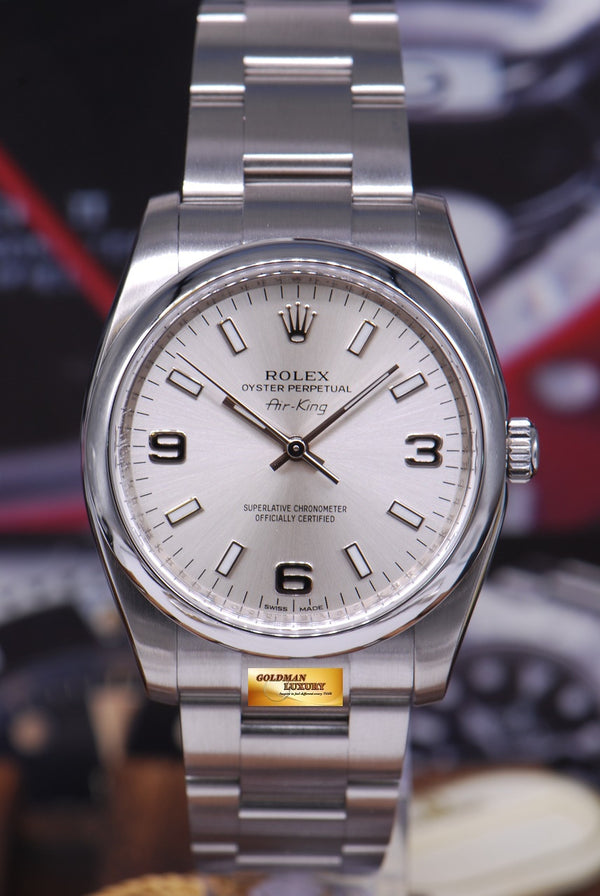 [SOLD] ROLEX OYSTER AIR-KING 35mm Ref 114200 SILVER (MINT)