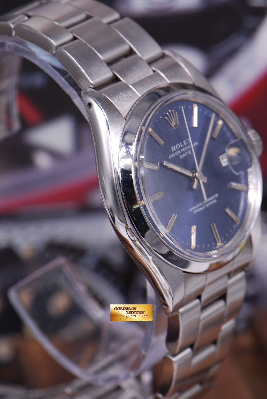 [SOLD] ROLEX OYSTER PERPETUAL DATE 35mm Ref 1500 BLUE (NEAR MINT)