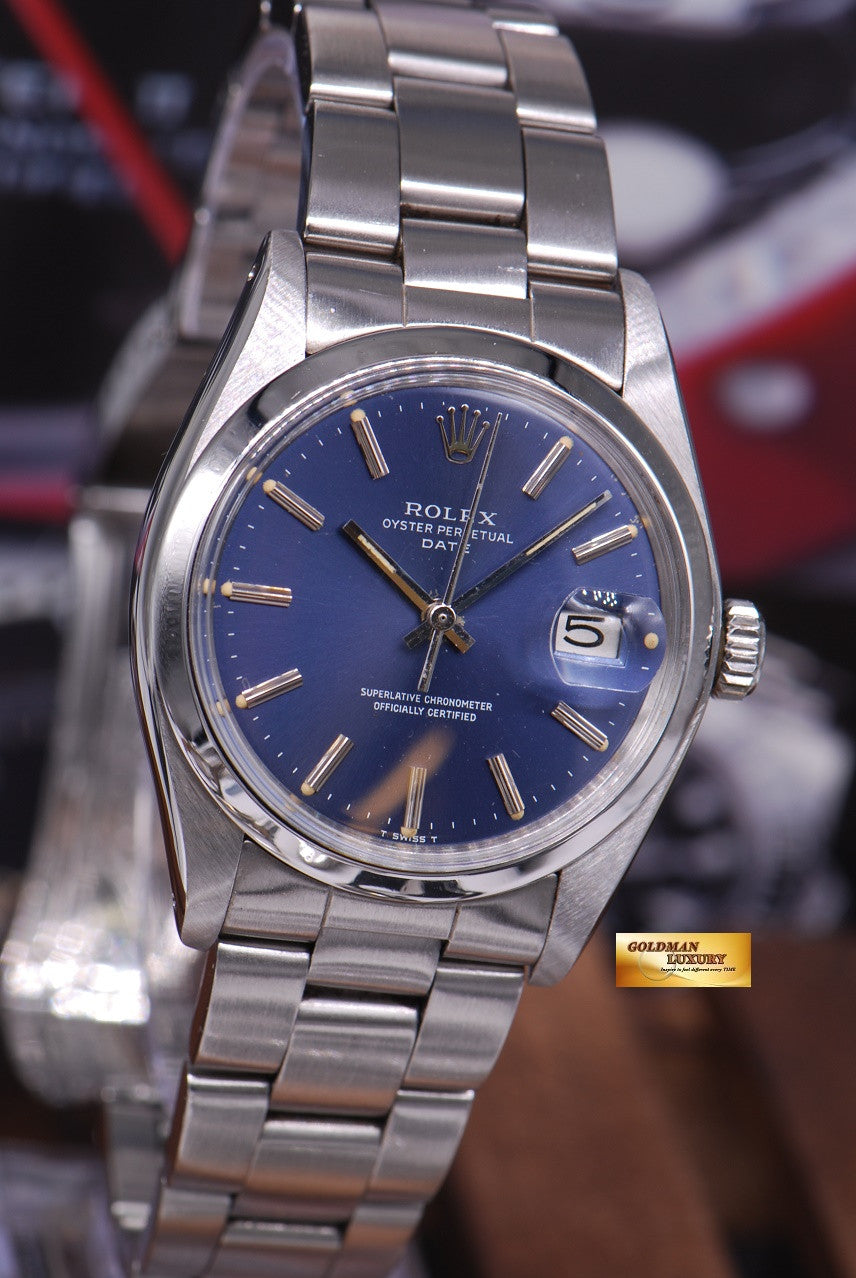 [SOLD] ROLEX OYSTER PERPETUAL DATE 35mm Ref 1500 BLUE (NEAR MINT)