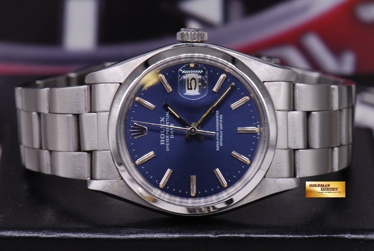 [SOLD] ROLEX OYSTER PERPETUAL DATE 35mm Ref 1500 BLUE (NEAR MINT)