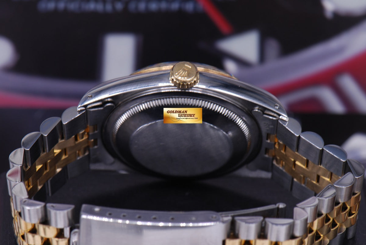 [SOLD] ROLEX OYSTER DATEJUST 36mm GENTS HALF-GOLD DIAMOND BLACK DIAL Ref : 16233 (NEAR MINT)