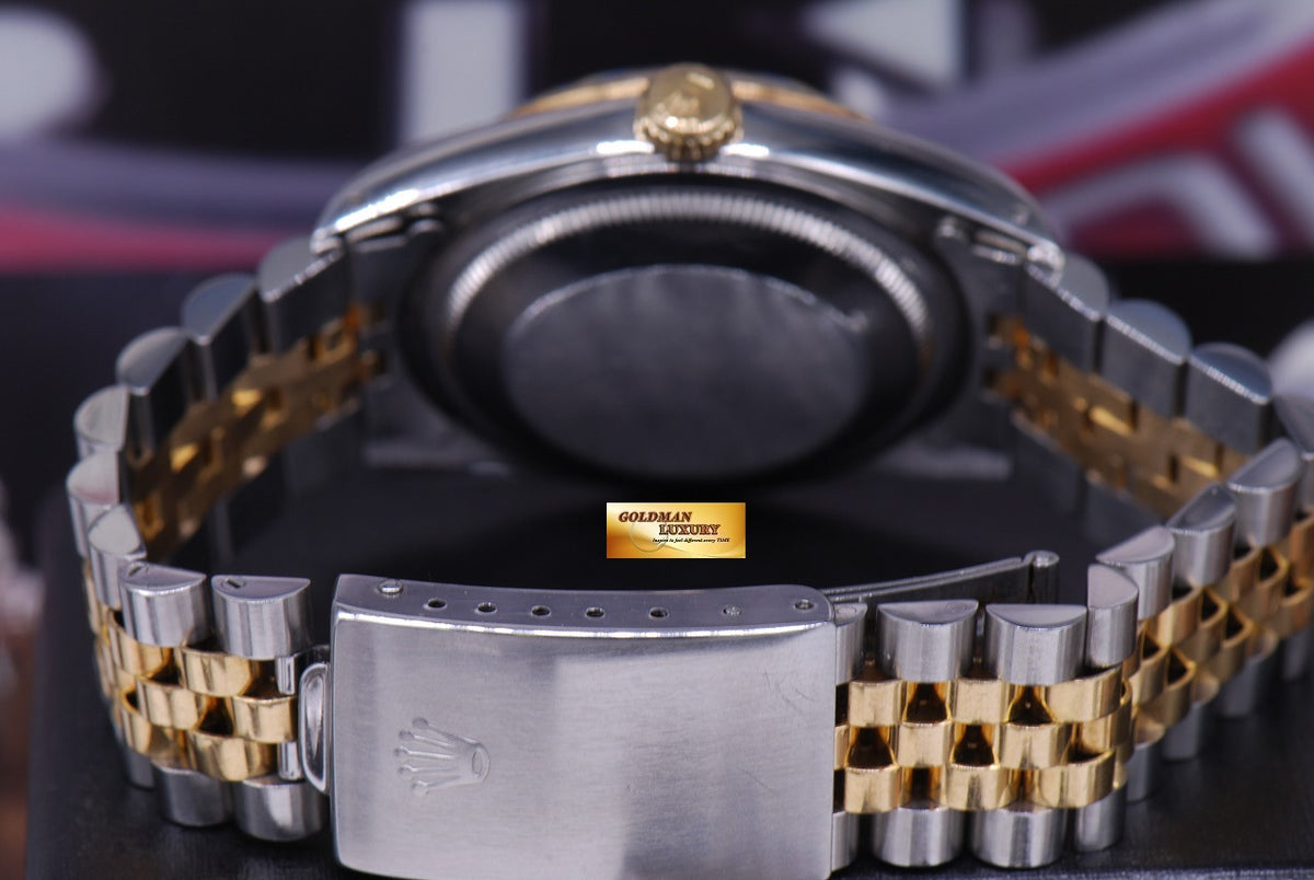 [SOLD] ROLEX OYSTER DATEJUST 36mm GENTS HALF-GOLD DIAMOND BLACK DIAL Ref : 16233 (NEAR MINT)