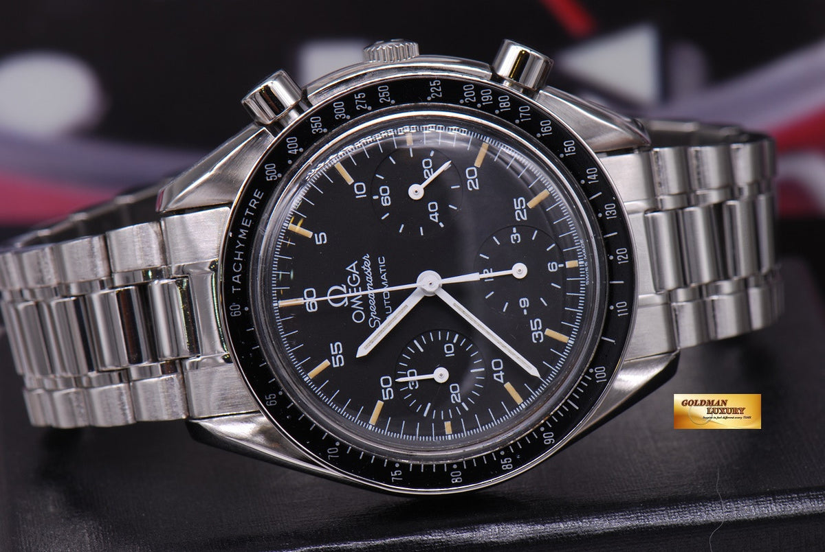 [SOLD] OMEGA SPEEDMASTER CHRONOGRAPH REDUCED-SIZE 38mm BLACK AUTOMATIC (MINT)