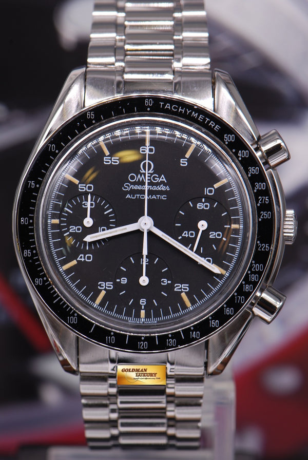 [SOLD] OMEGA SPEEDMASTER CHRONOGRAPH REDUCED-SIZE 38mm BLACK AUTOMATIC (MINT)