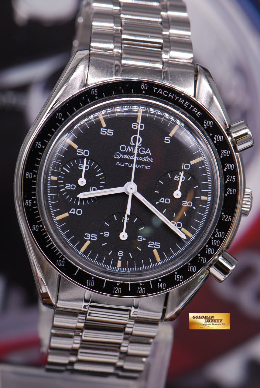 [SOLD] OMEGA SPEEDMASTER CHRONOGRAPH REDUCED-SIZE 38mm BLACK AUTOMATIC (MINT)