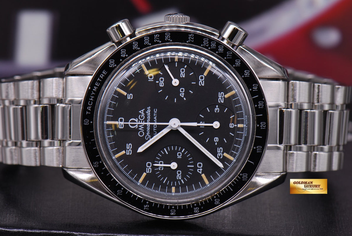 [SOLD] OMEGA SPEEDMASTER CHRONOGRAPH REDUCED-SIZE 38mm BLACK AUTOMATIC (MINT)