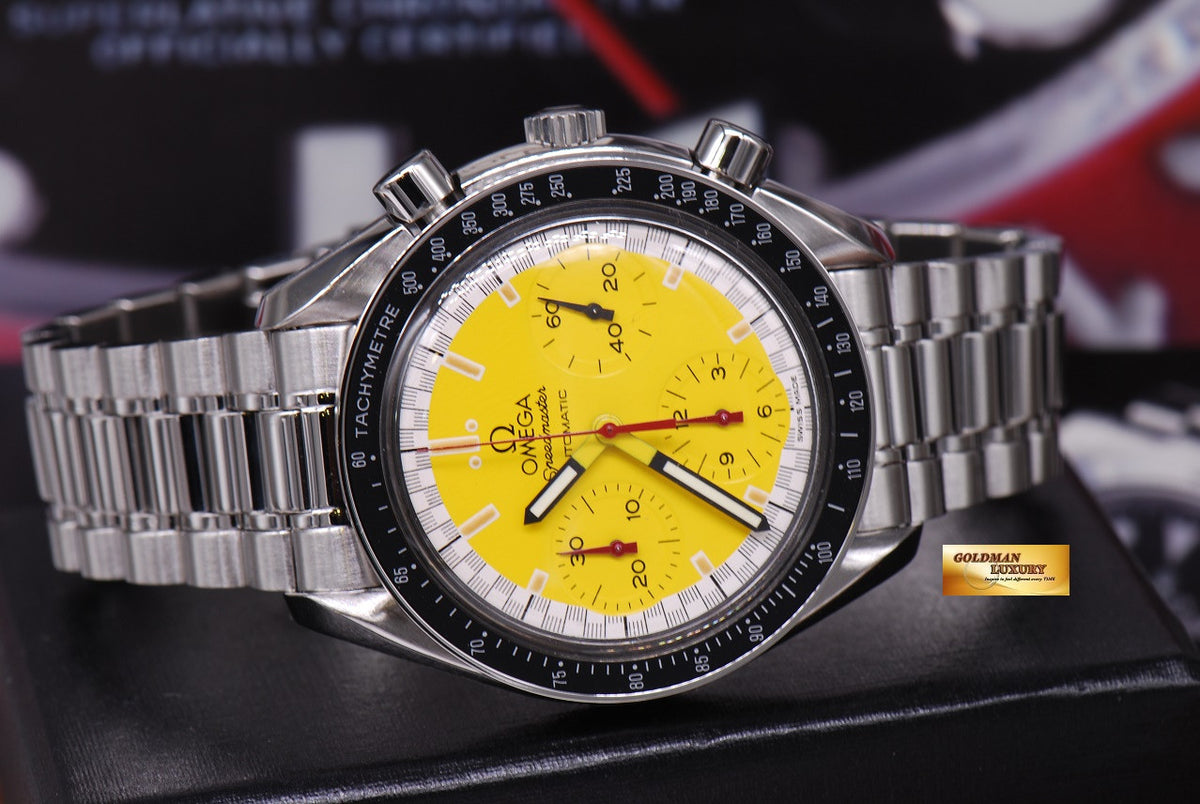 [SOLD] OMEGA SPEEDMASTER “SCHUMACHER” YELLOW CHRONOGRAPH 38mm AUTOMATIC (MINT)