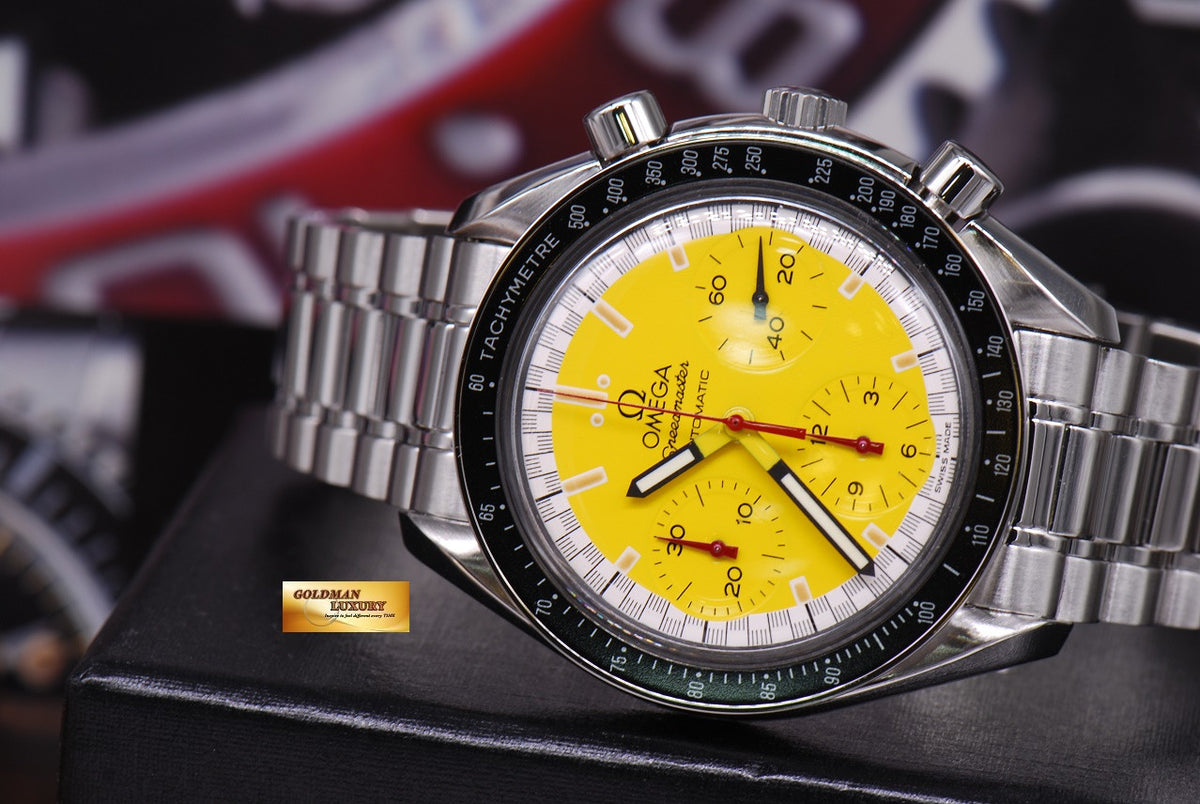 [SOLD] OMEGA SPEEDMASTER “SCHUMACHER” YELLOW CHRONOGRAPH 38mm AUTOMATIC (MINT)