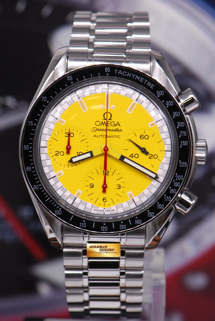 [SOLD] OMEGA SPEEDMASTER “SCHUMACHER” YELLOW CHRONOGRAPH 38mm AUTOMATIC (MINT)