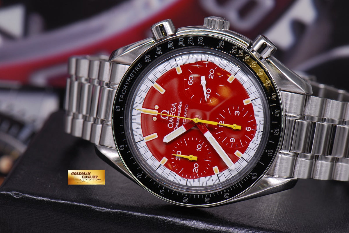 [SOLD] OMEGA SPEEDMASTER “SCHUMACHER” RED CHRONOGRAPH 38mm AUTOMATIC (MINT)