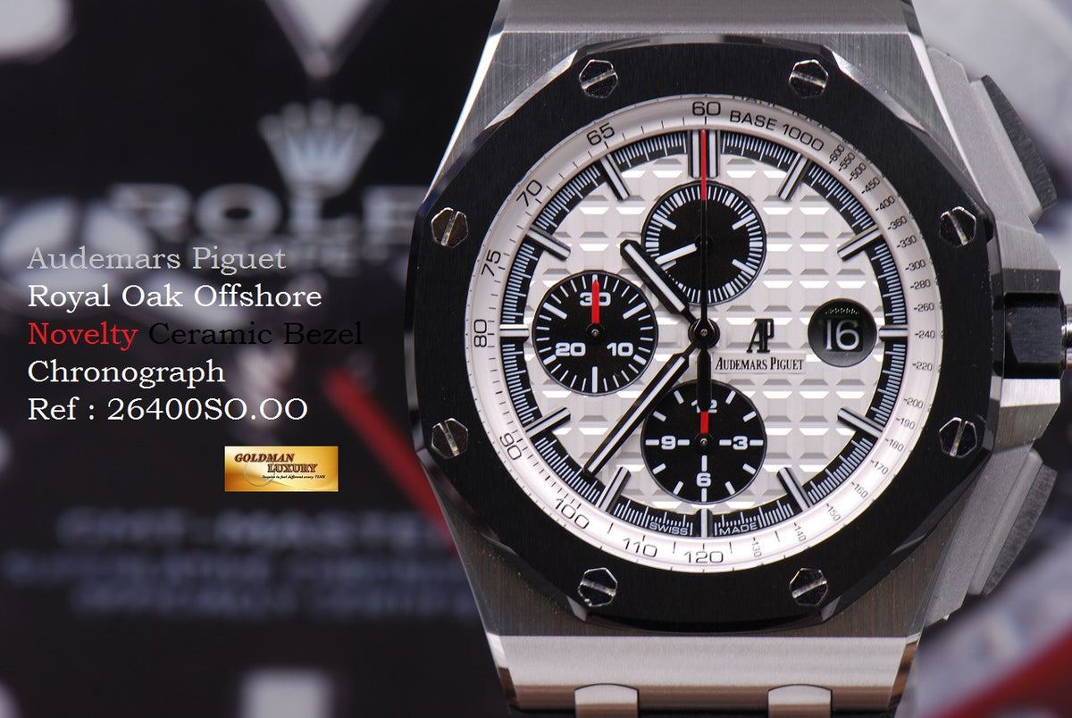[SOLD] AUDEMARS PIGUET ROYAL OAK OFFSHORE NOVELTY CERAMIC BEZEL CHRONOGRAPH 26400SO.OO (LNIB)
