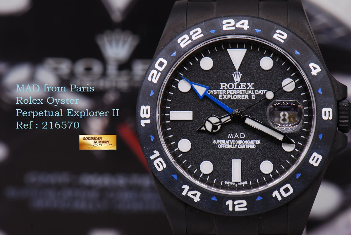 [SOLD] MAD from PARIS – XCLUSIVE Series ROLEX OYSTER PERPETUAL EXPLORER II 42mm 216570 (NEAR MINT)