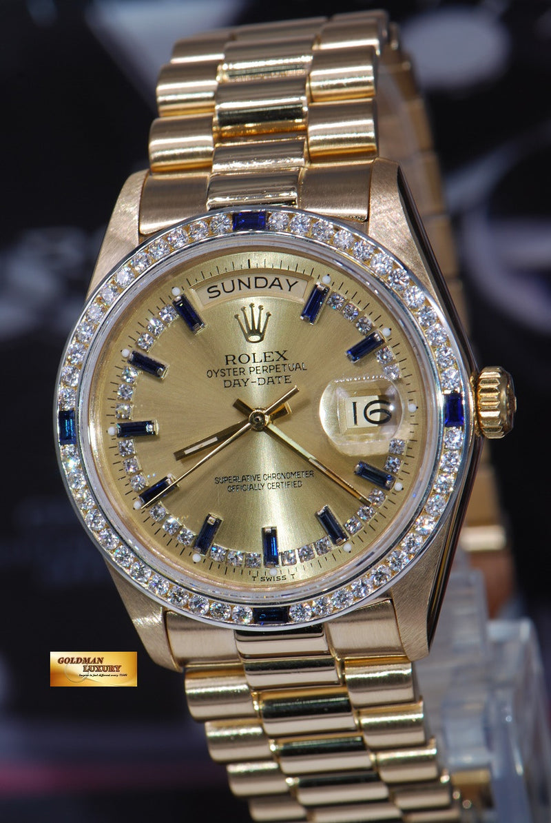 Rolex oyster perpetual day date gold with diamonds sale