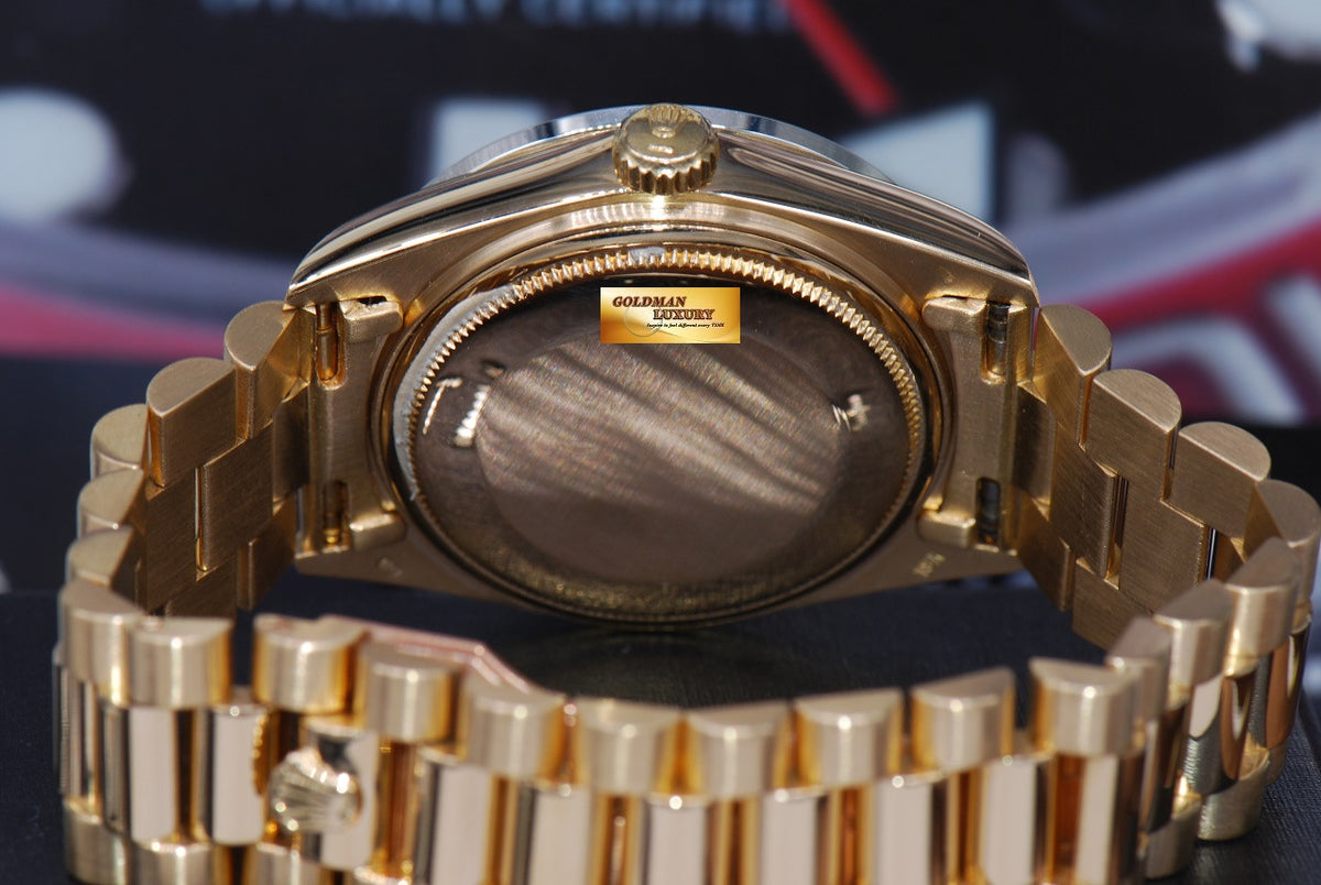 [SOLD] ROLEX OYSTER DAY-DATE PRESIDENT 18K YELLOW GOLD DIAMONDS & SAPPHIRE DIAL 18038 (RARE)