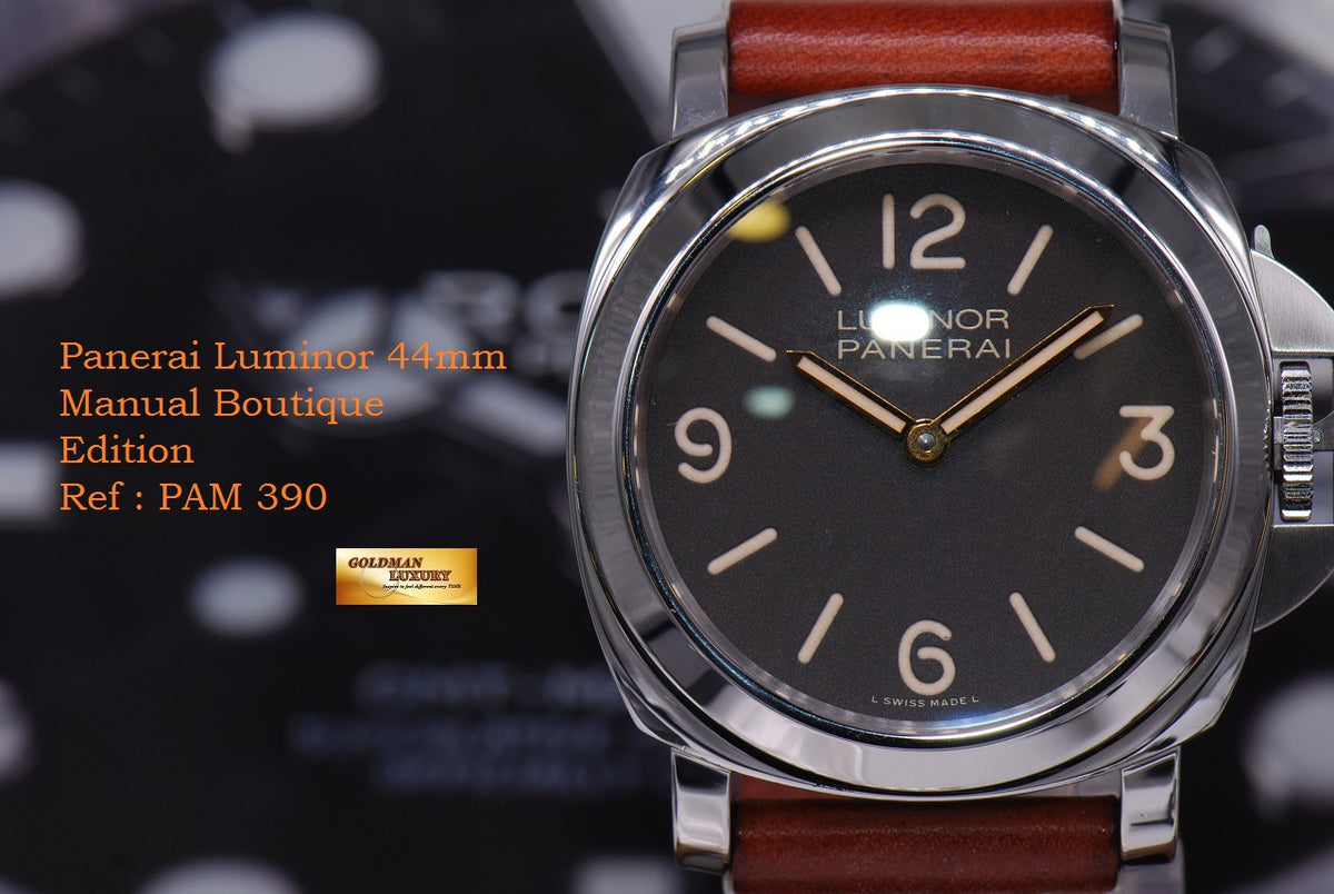 [SOLD] PANERAI LUMINOR BASE TOBACCO DIAL 44mm PAM 390 BOUTIQUE EDITION (MINT)