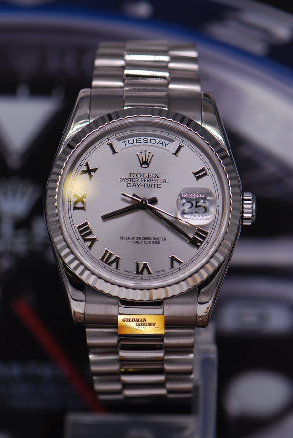 [SOLD] ROLEX OYSTER DAY-DATE PRESIDENT 18K WHITE GOLD AUTOMATIC 118239 (MINT)
