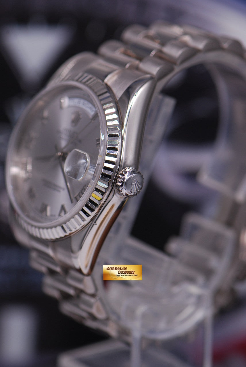[SOLD] ROLEX OYSTER DAY-DATE PRESIDENT 18K WHITE GOLD AUTOMATIC 118239 (MINT)