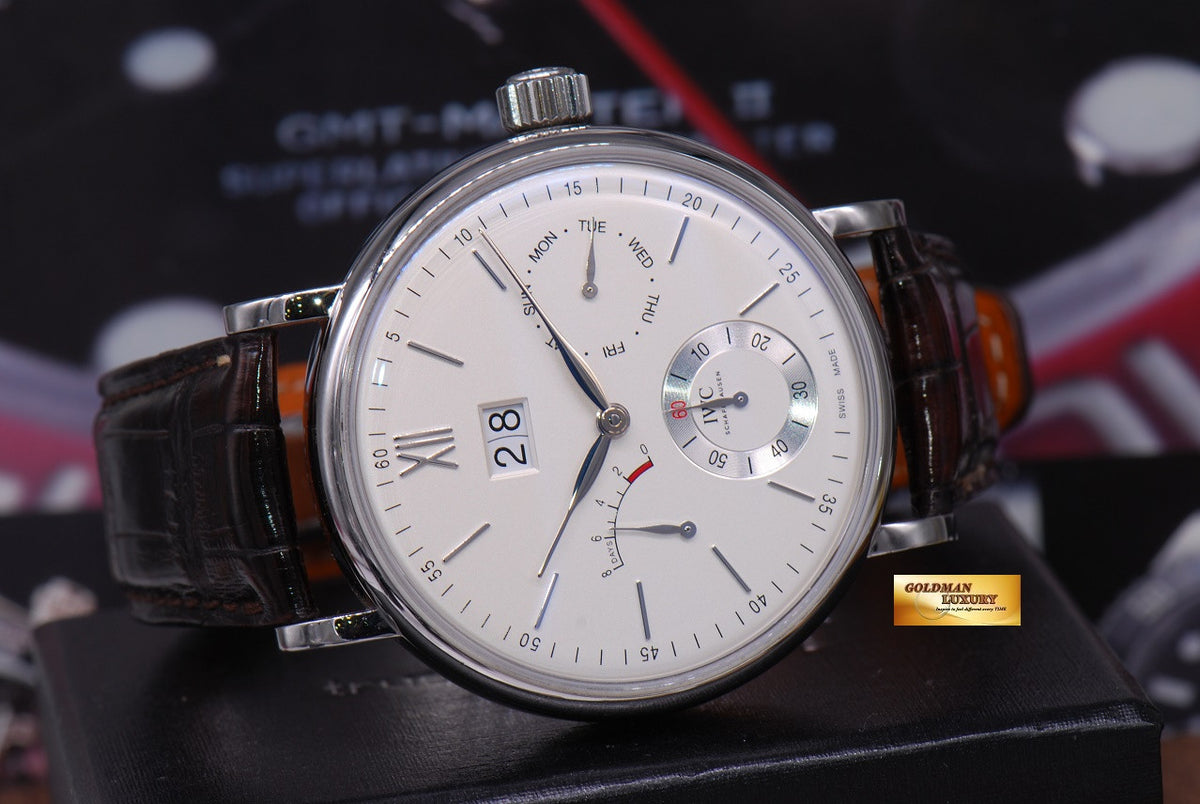 [SOLD] IWC PORTOFINO 8 DAYS POWER RESERVE BIG DATE 45mm MANUAL WINDING WHITE (MINT)