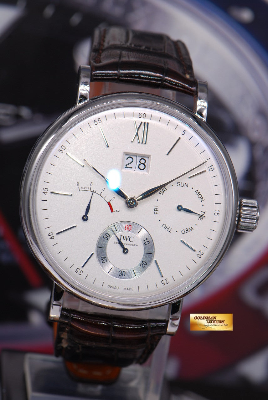 [SOLD] IWC PORTOFINO 8 DAYS POWER RESERVE BIG DATE 45mm MANUAL WINDING WHITE (MINT)