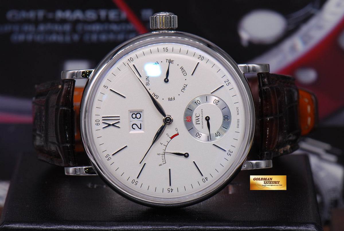 [SOLD] IWC PORTOFINO 8 DAYS POWER RESERVE BIG DATE 45mm MANUAL WINDING WHITE (MINT)