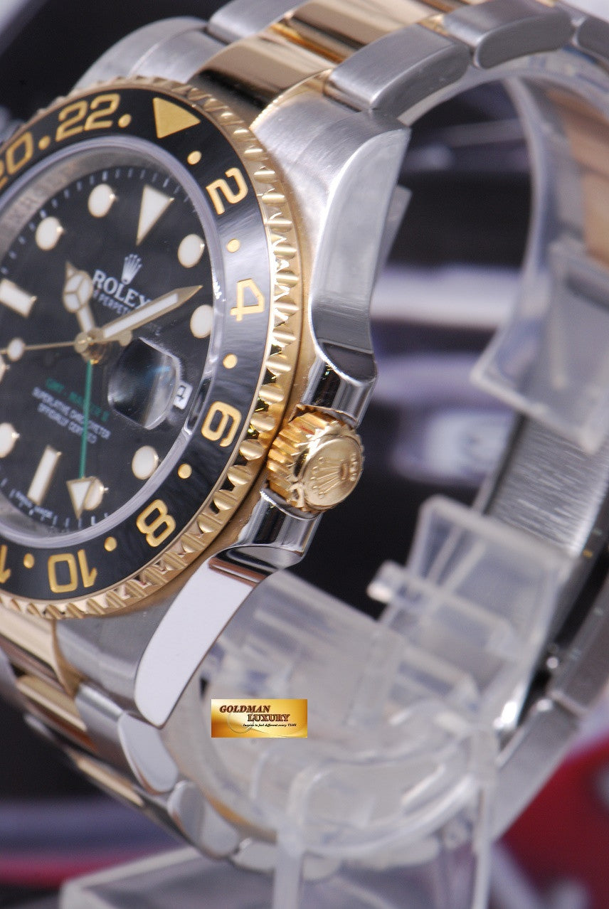[SOLD] ROLEX OYSTER PERPETUAL GMT-MASTER II HALF-GOLD CERAMIC BEZEL Ref 116713LN (MINT)