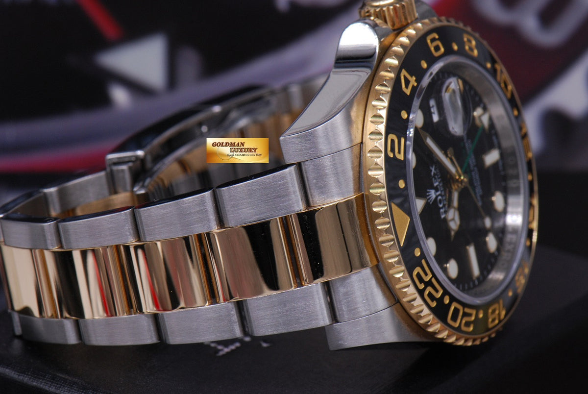 [SOLD] ROLEX OYSTER PERPETUAL GMT-MASTER II HALF-GOLD CERAMIC BEZEL Ref 116713LN (MINT)