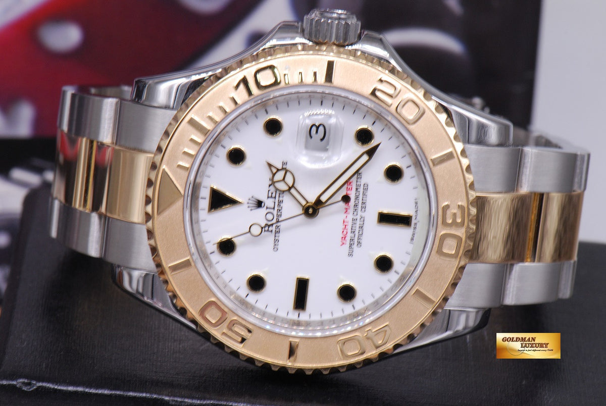 [SOLD] ROLEX OYSTER PERPETUAL YACHT-MASTER HALF-GOLD WHITE ONYX DIAL (MINT)