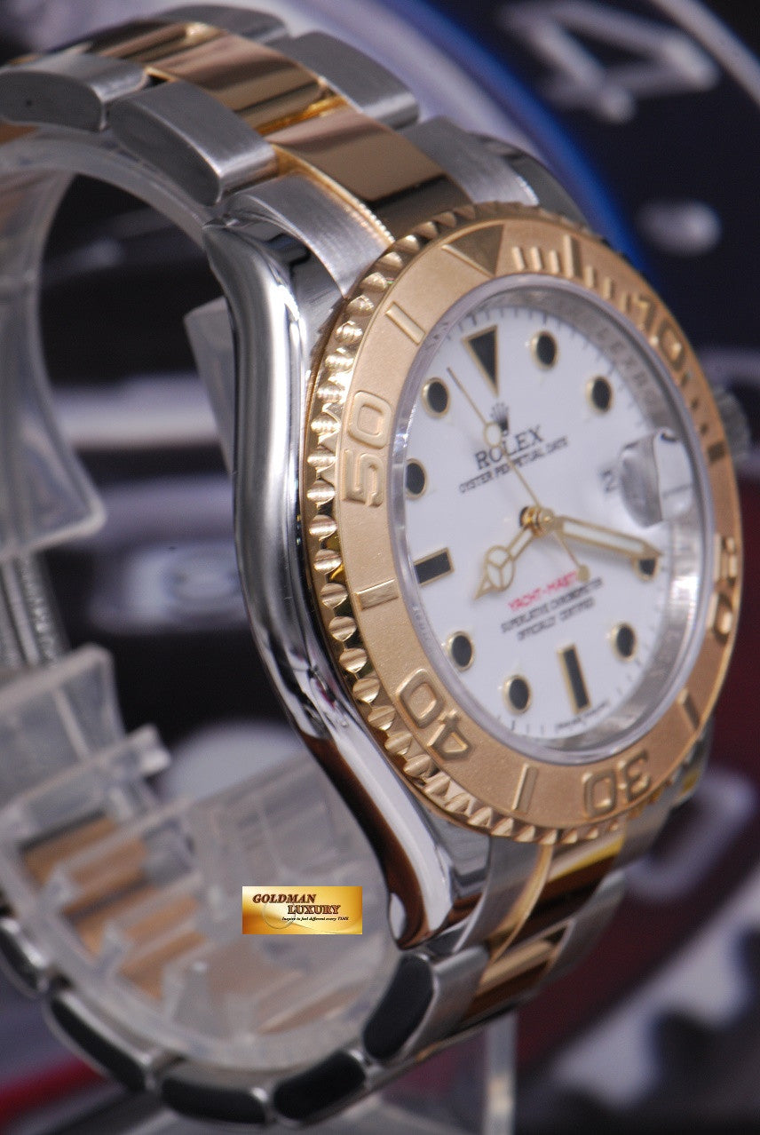 [SOLD] ROLEX OYSTER PERPETUAL YACHT-MASTER HALF-GOLD WHITE ONYX DIAL (MINT)