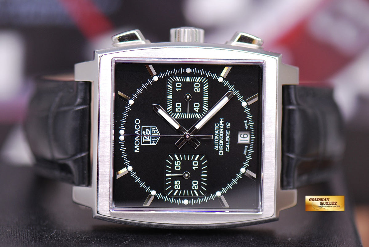 [SOLD] TAG HEUER MONACO CALIBRE 12 CHRONOGRAPH AUTOMATIC BLACK (MINT)