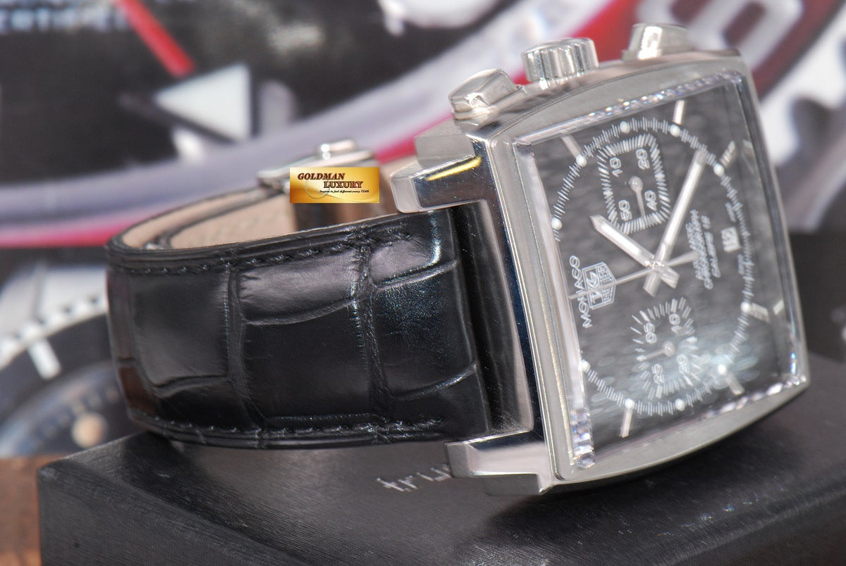 [SOLD] TAG HEUER MONACO CALIBRE 12 CHRONOGRAPH AUTOMATIC BLACK (MINT)