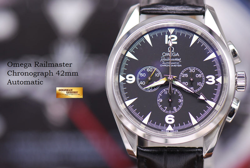 SOLD OMEGA AQUA TERRA RAILMASTER 42mm CHRONOGRAPH AUTOMATIC BLACK