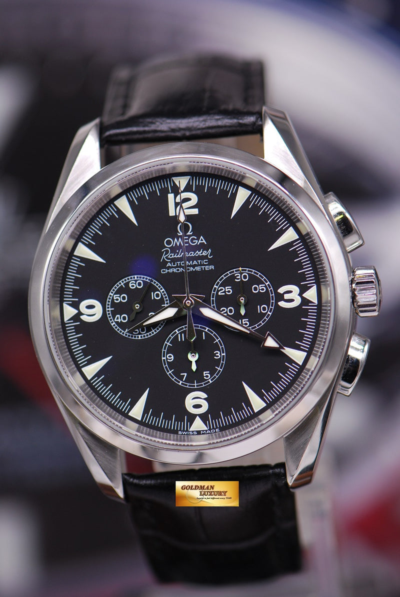 SOLD OMEGA AQUA TERRA RAILMASTER 42mm CHRONOGRAPH AUTOMATIC BLACK N Goldman Luxury