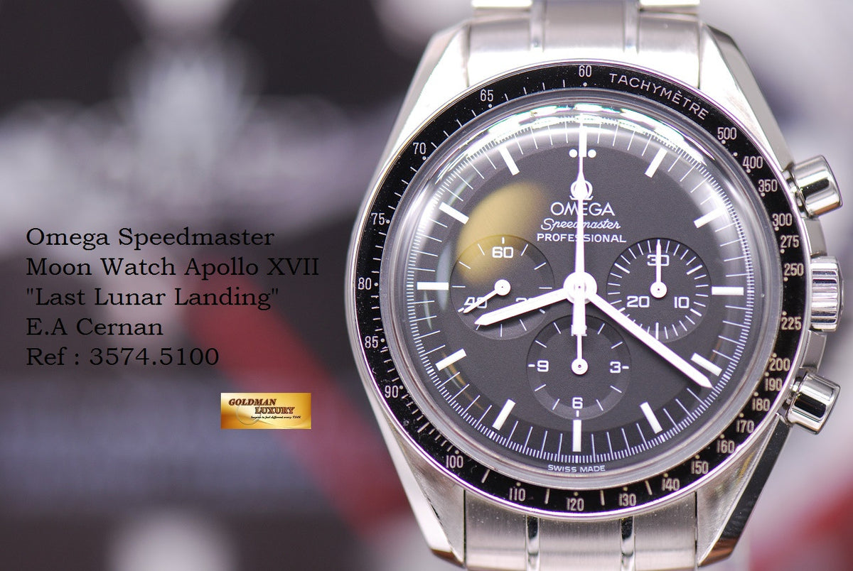 [SOLD] OMEGA SPEEDMASTER MOON WATCH “LAST LUNAR LANDING” E.A CERNAN APOLLO XVII LIMITED EDITION Ref 3574.5100 (MINT)