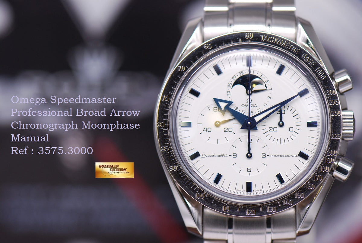 [SOLD] OMEGA SPEEDMASTER BROAD ARROW CHRONOGRAPH MOONPHASE C.1866 MANUAL Ref 3575.3000 (NEAR MINT)