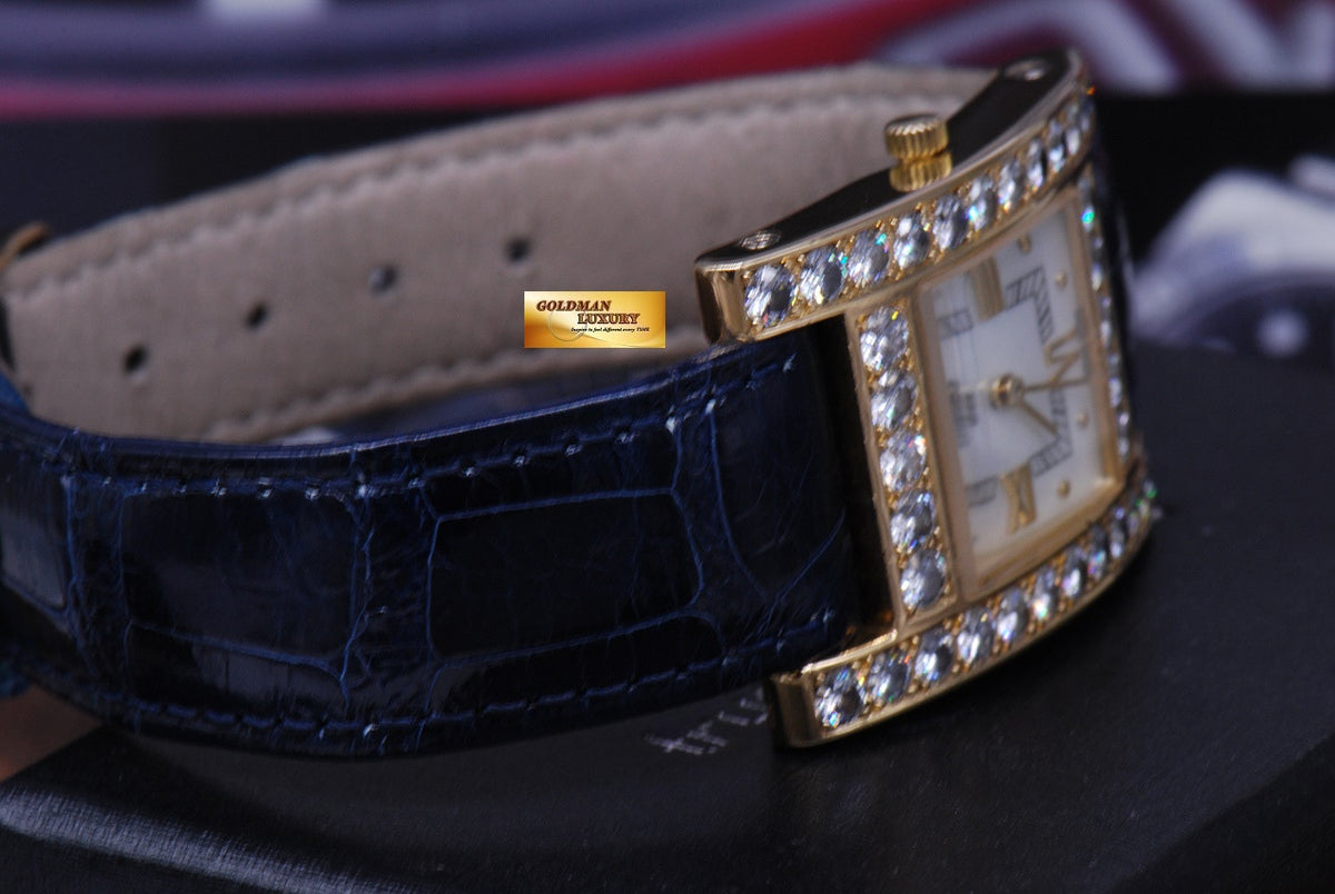 [SOLD] CHOPARD H DIAMOND 18K YELLOW GOLD LADIES MOP QUARTZ 13/6621 (NEAR MINT)