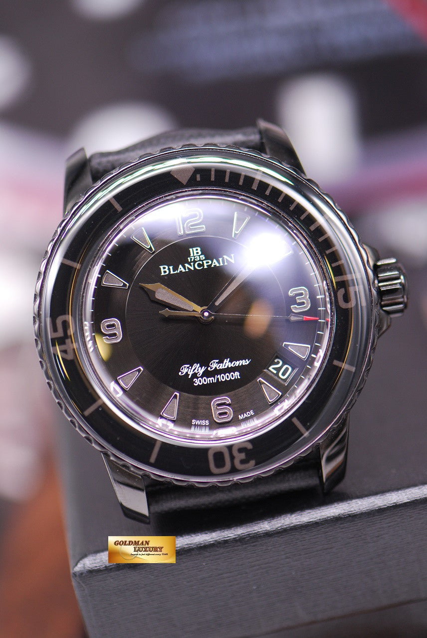 [SOLD] BLANCPAIN FIFTY FATHOM “BLACK KNIGHT” DLC COATED 45mm AUTOMATIC (MINT)